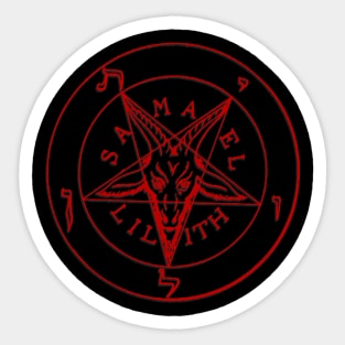 Sigil of Baphomet Clothing | Red on Black Mass | Satanic Sticker